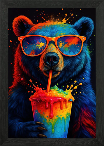 Cool bear colorful - colorful, drink