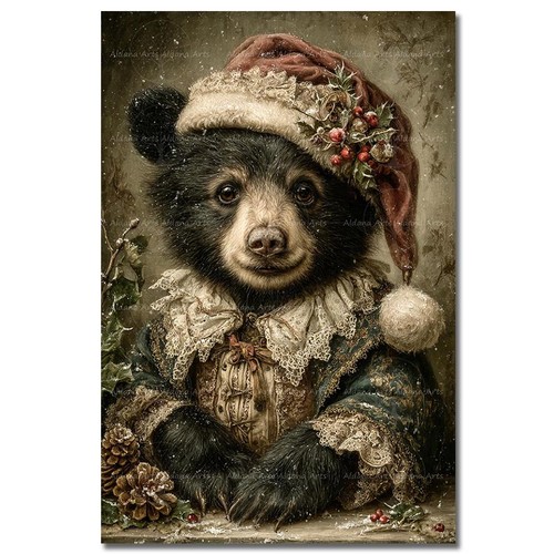 Christmas bear art - christmas,